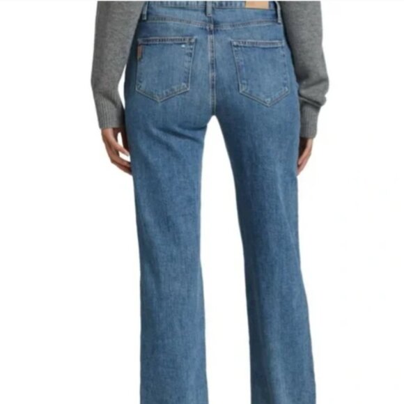 🎀Paige Leenah Wide Leg Exposed Button Fly Jeans in Magda Destructed Wash 30 NWT - Picture 4 of 15